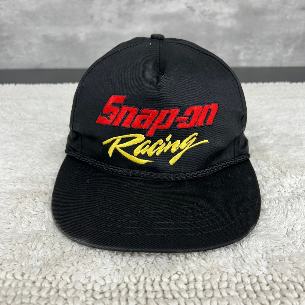 Vintage Snap On Racing Snapback Trucker Rope Hat OSFA Nacar Cap Embroidered